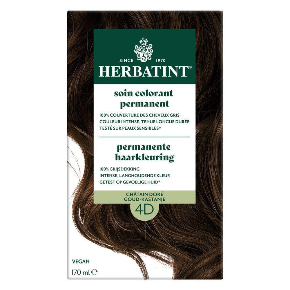 Herbatint Soin Colorant Permanent 4D Châtain doré. 170ml.