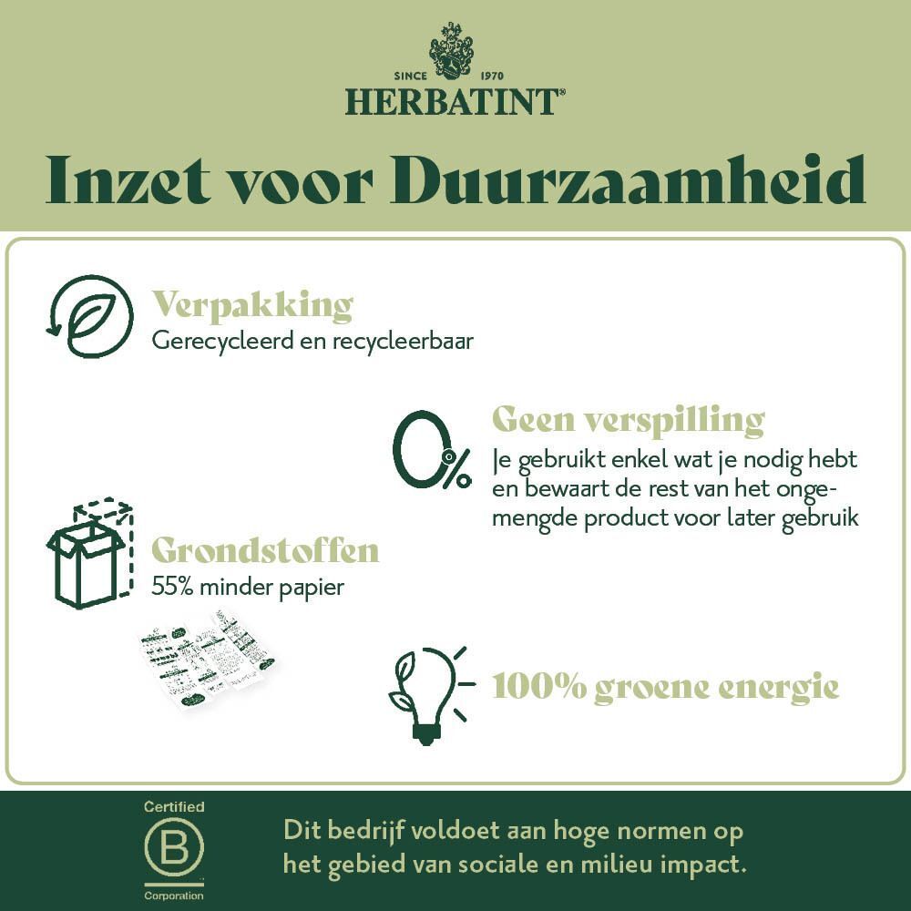 Herbatint permanente haarkleuring 7M Acajou Blond. Zonder ammoniak, resorcinol, alcohol. Vegan.