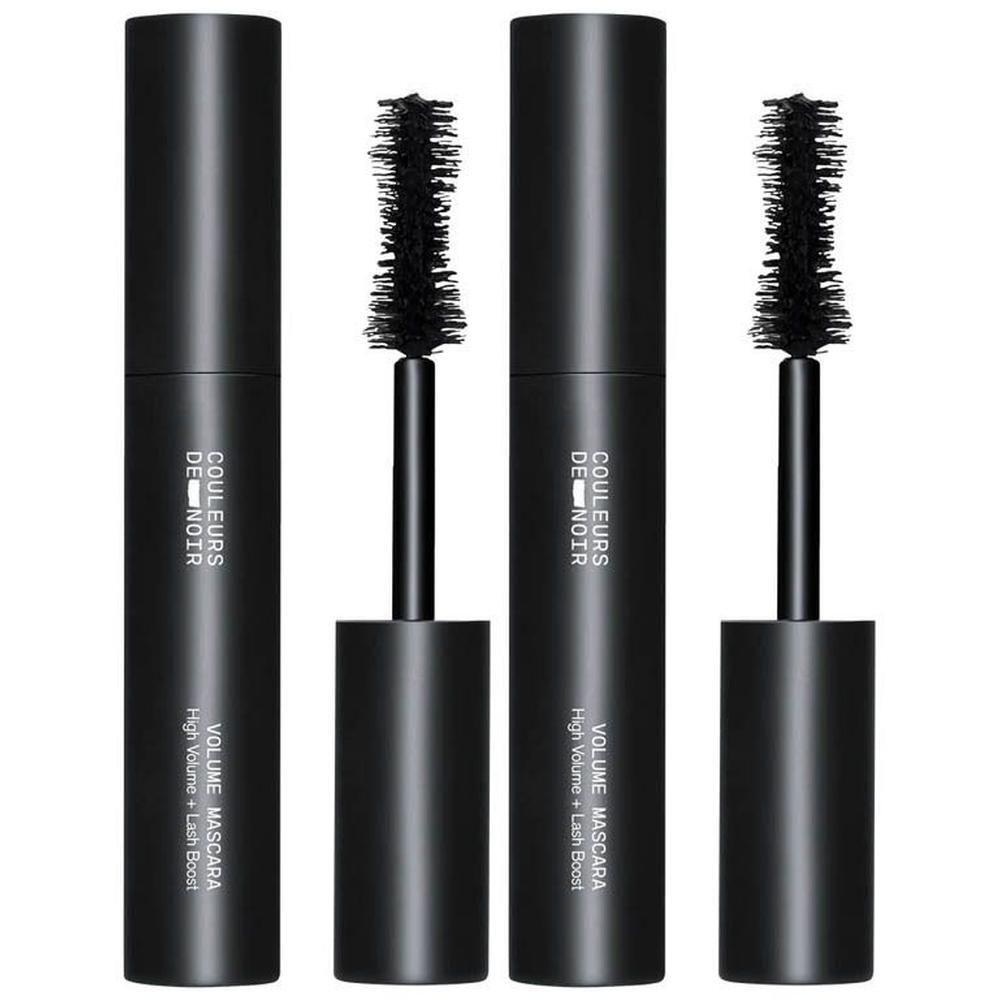 Twee zwarte mascara tubes met borsteltjes voor volume.