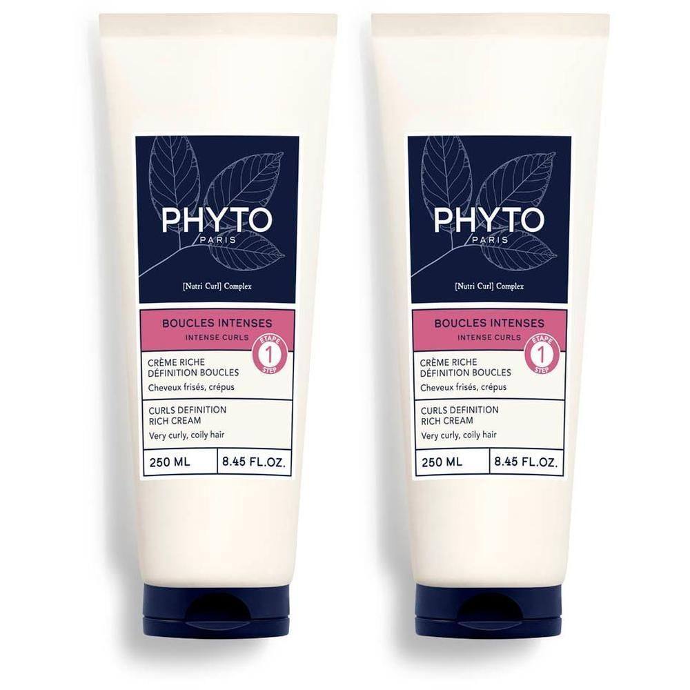 Twee tubes Phyto Boucles Intenses Rich Curls Definition Cream, elk 250 ml.