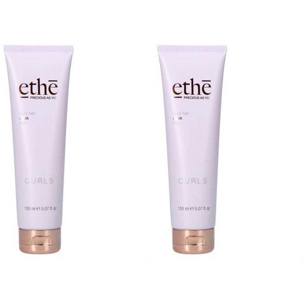 Deux tubes blancs de masque capillaire Ethe Curls, 150 ml.