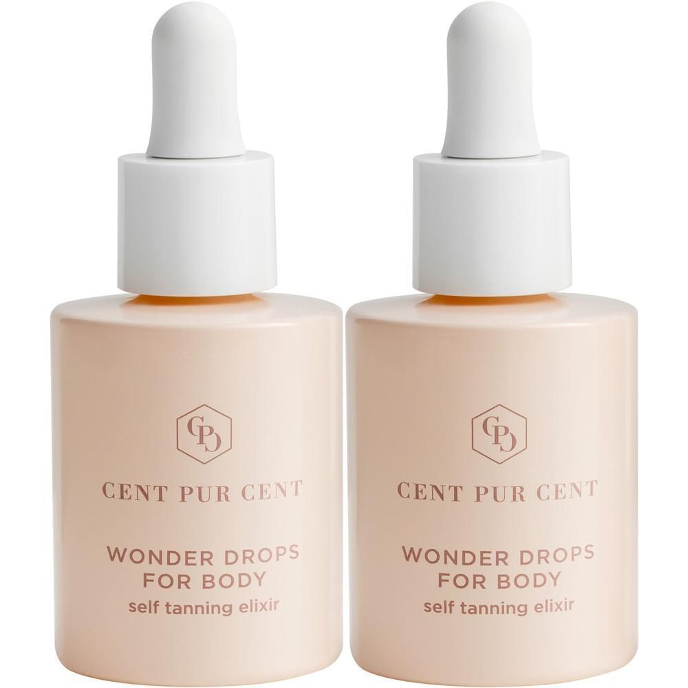 Deux flacons de Cent Pur Cent Wonder Drops For Body, élixir autobronzant.