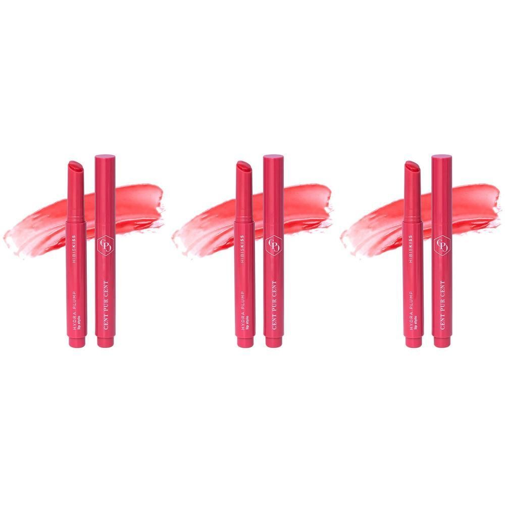 Trois crayons à lèvres rouges avec une touche de couleur rouge à côté.