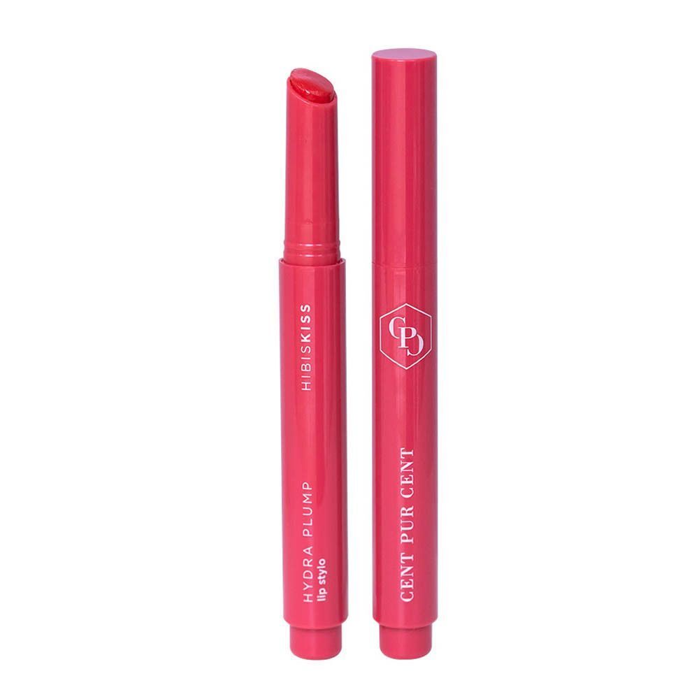 Een open rode lippenstiftstift naast een gesloten stift.