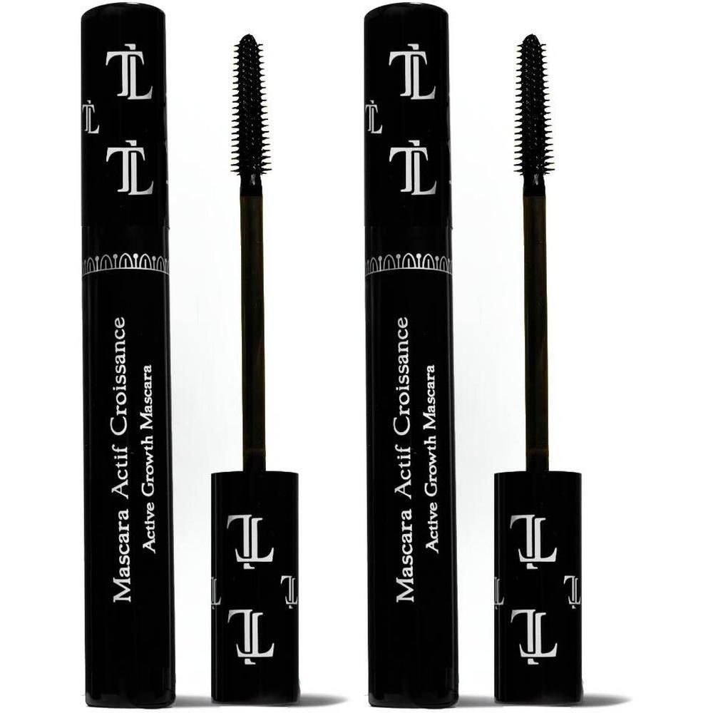 Deux tubes de mascara noir avec brosses. T.LeClerc Mascara Actif Croissance.