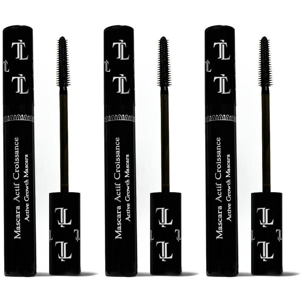 Trois mascaras noirs avec logo argenté et inscription.