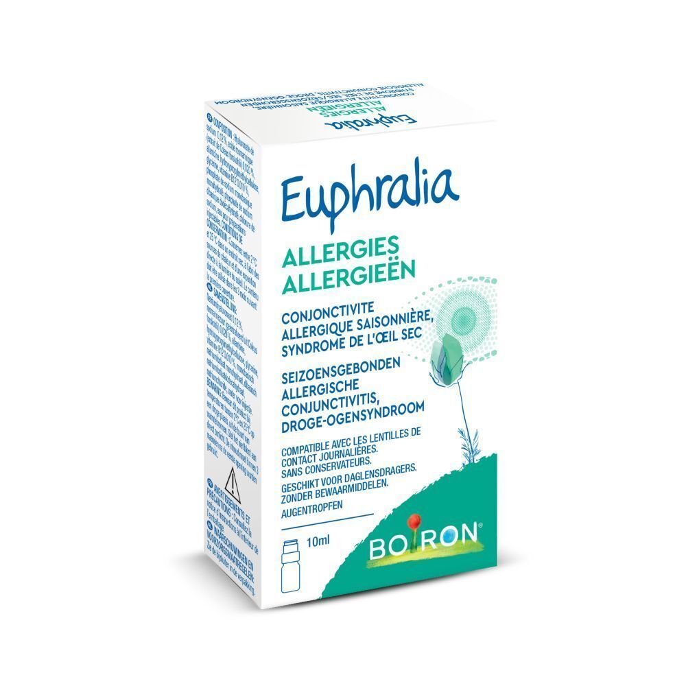 Collyre Boiron Euphralia Allergies, 10ml, pour conjonctivite allergique saisonnière et œil sec.