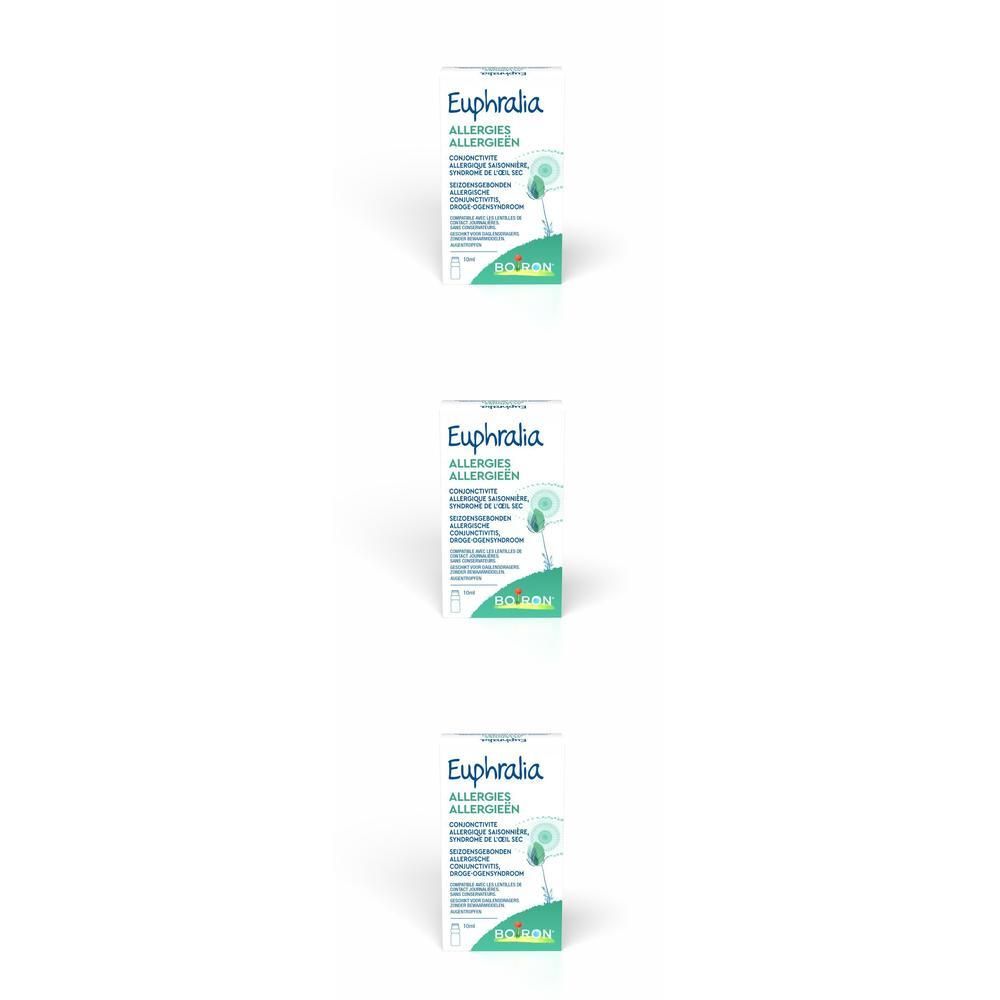 Boiron Euphralia Allergies Boîte de 3x 10ml gouttes oculaires.