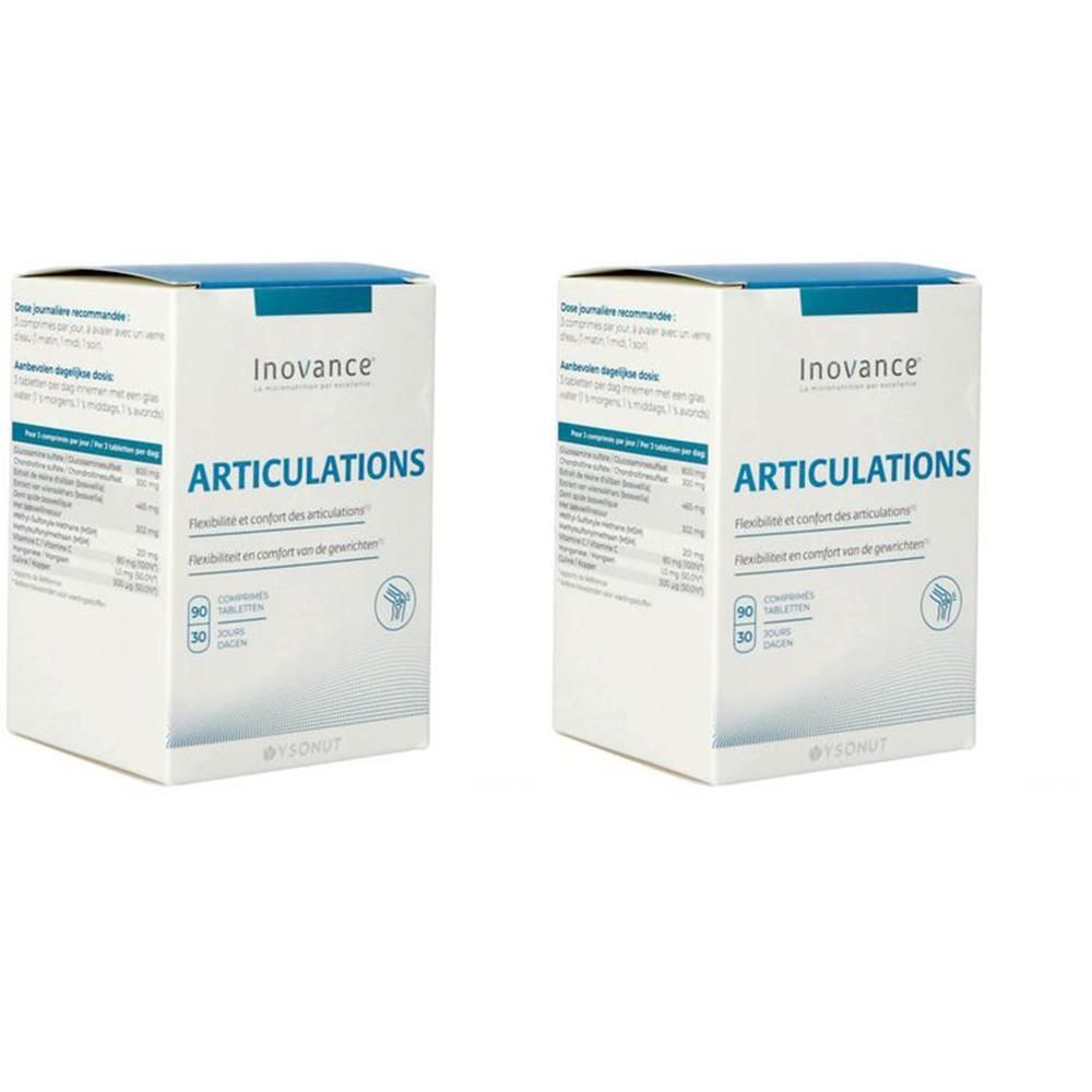 Deux boîtes Inovance Articulations de 90 comprimés.