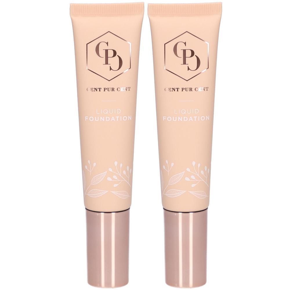 Twee tubes vloeibare foundation met CPB-logo en bloemenpatroon.