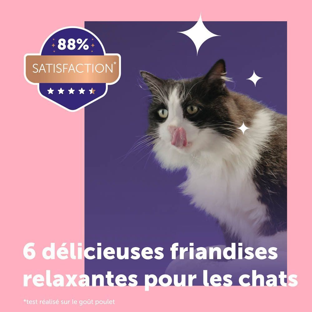 Chat se lèche les babines, avec un sceau de 88% de satisfaction et une note de 5 étoiles.