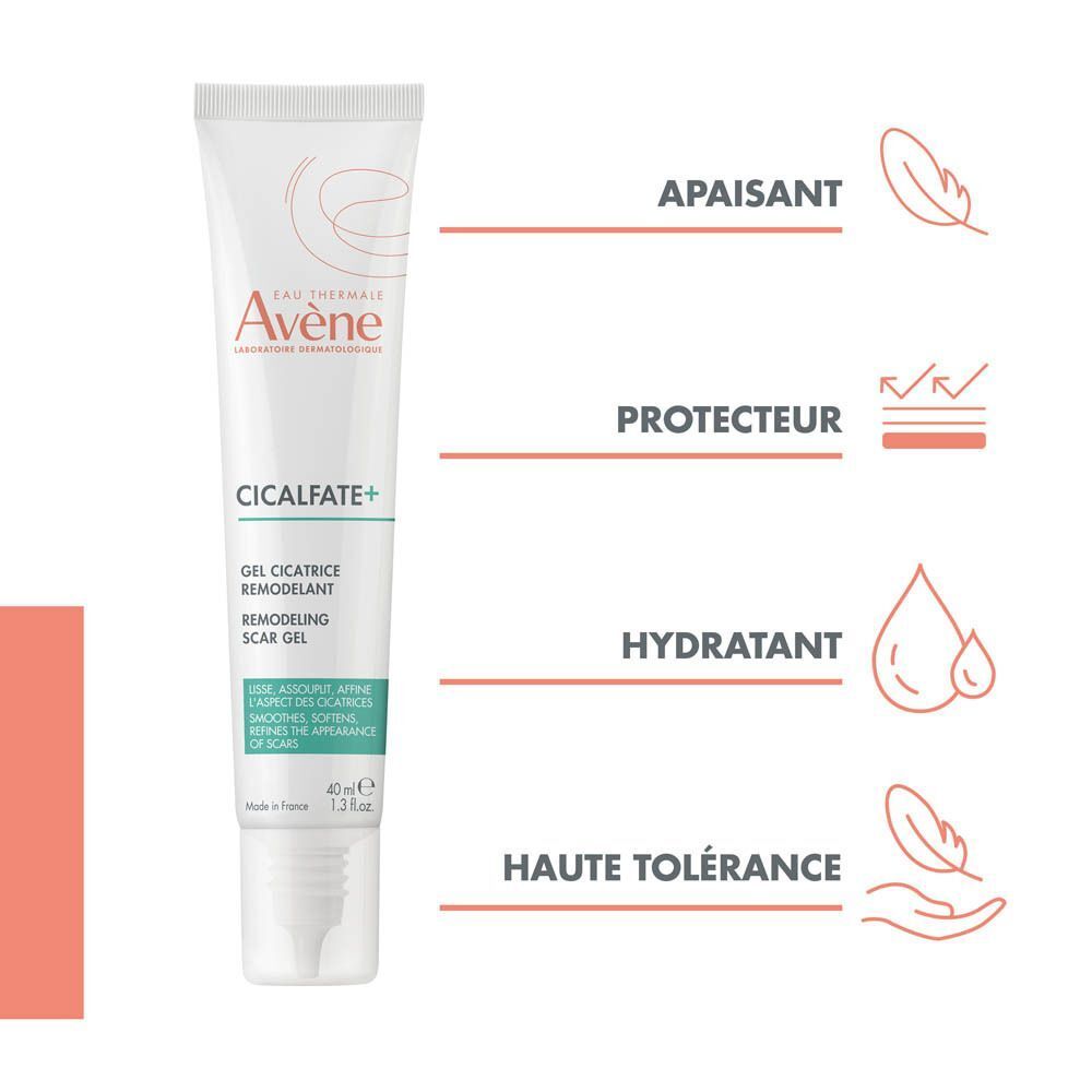 Gel Avène Cicalfate+ : apaisant, protecteur, hydratant, haute tolérance.