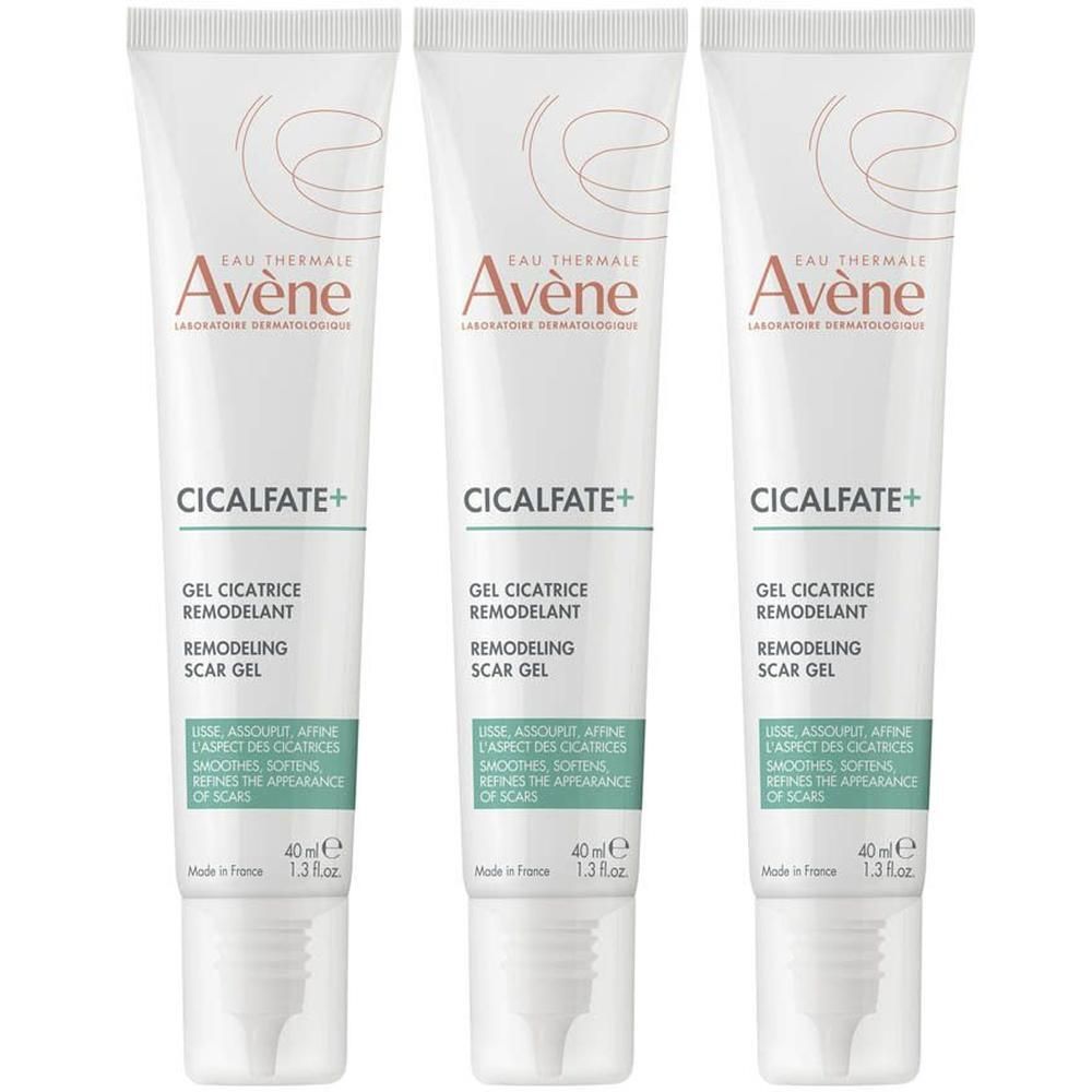 Trois tubes de Avène Cicalfate+ Gel Cicatrice, 40ml.