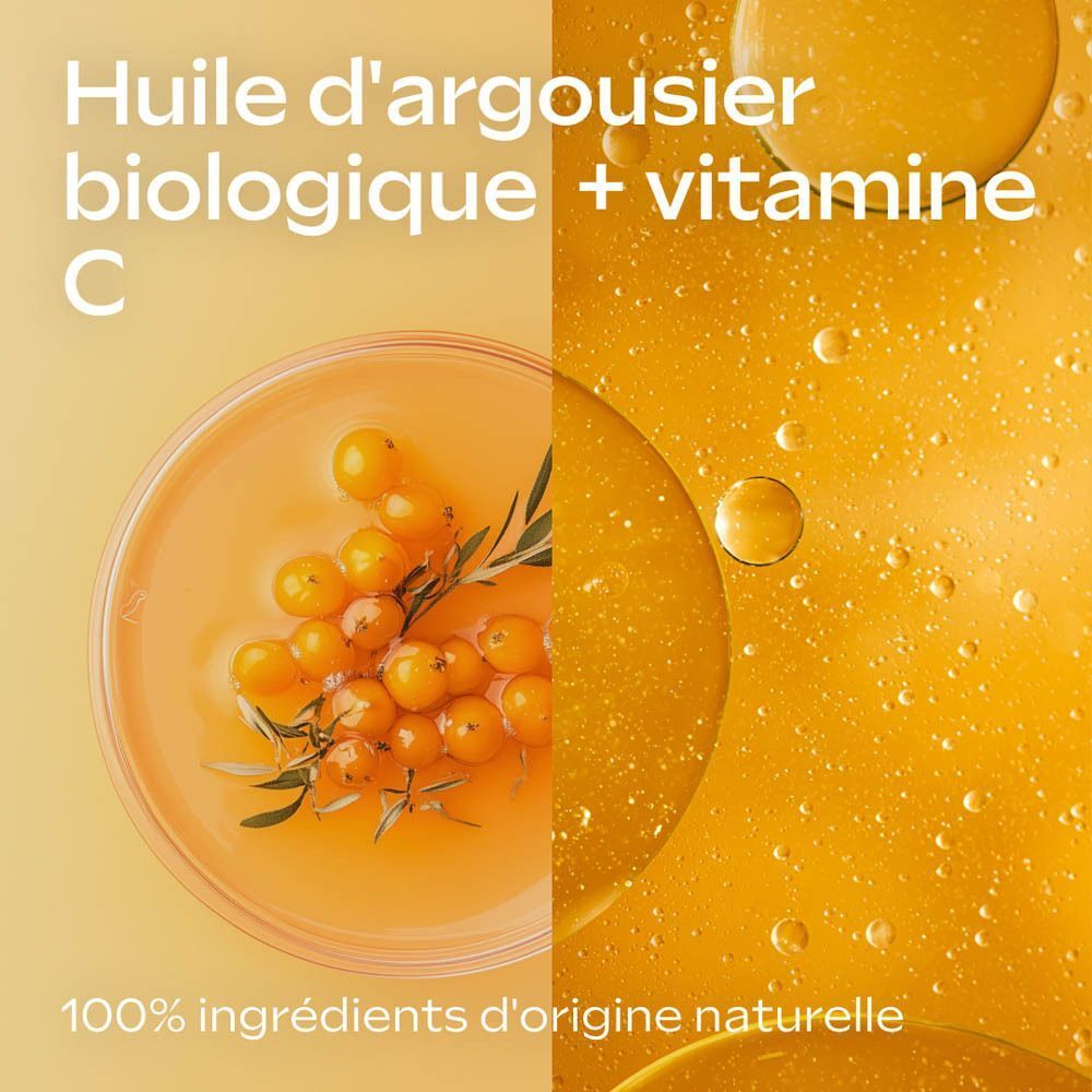Baies d'argousier et vitamine C, ingrédients de la lotion corps Weleda.