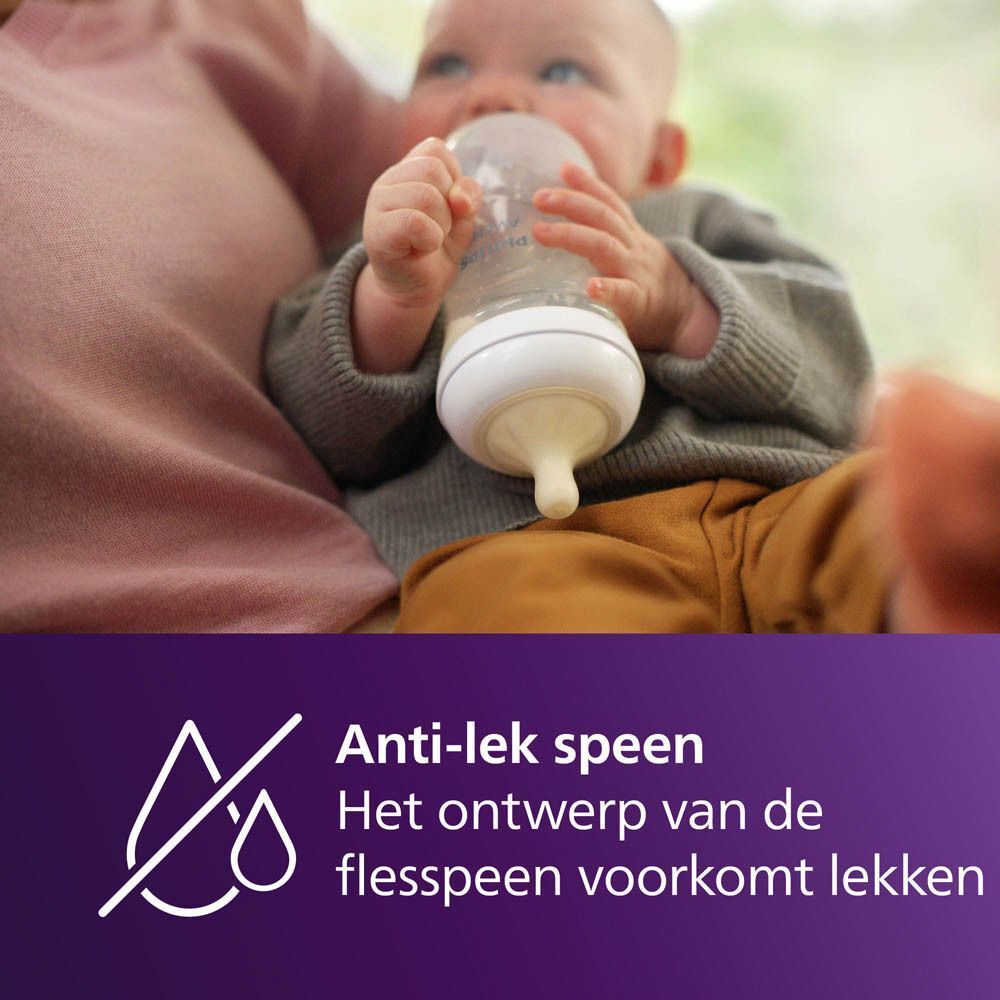 Philips Avent anti-lek speen voorkomt lekken.