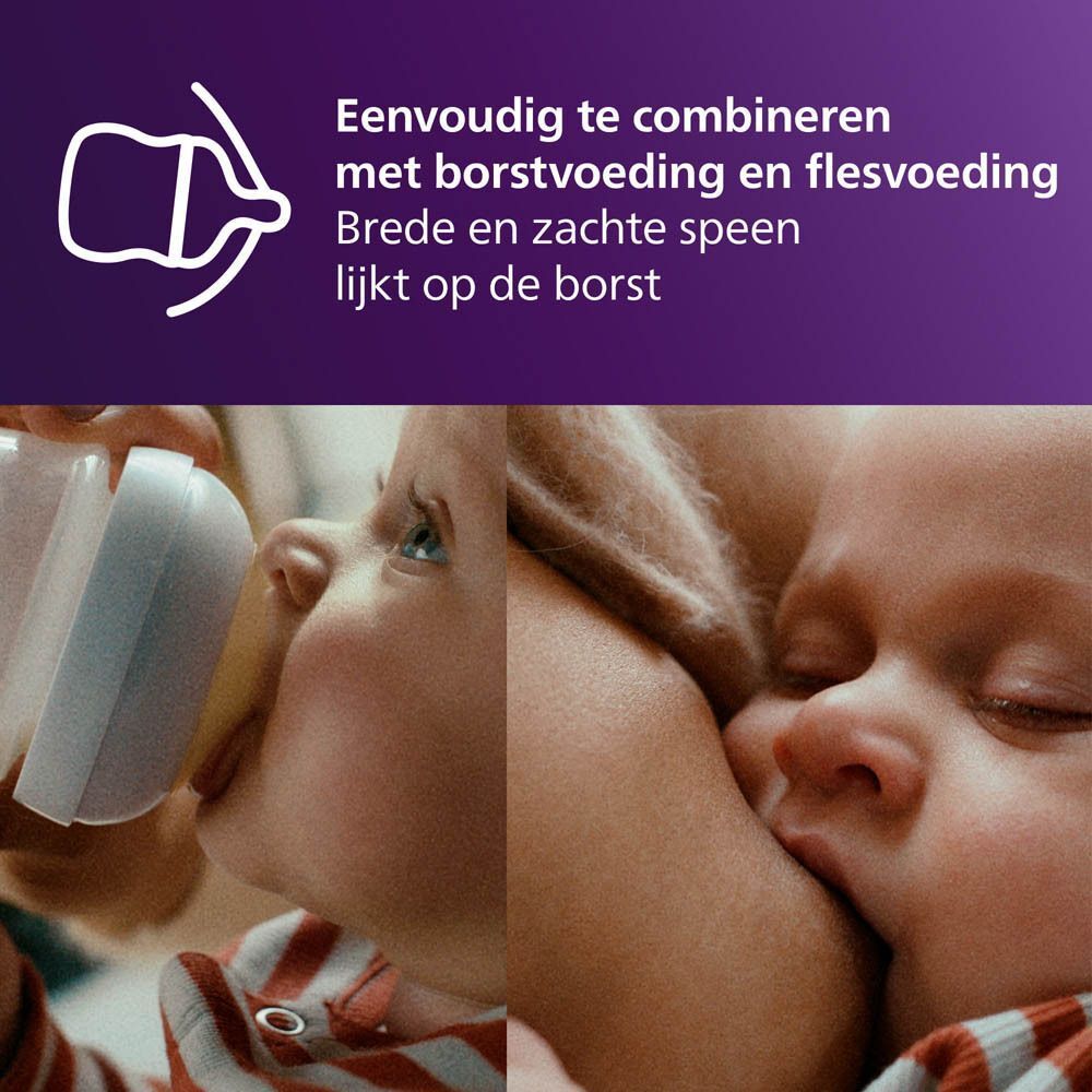 Philips Avent speen voor borstvoeding en flesvoeding.