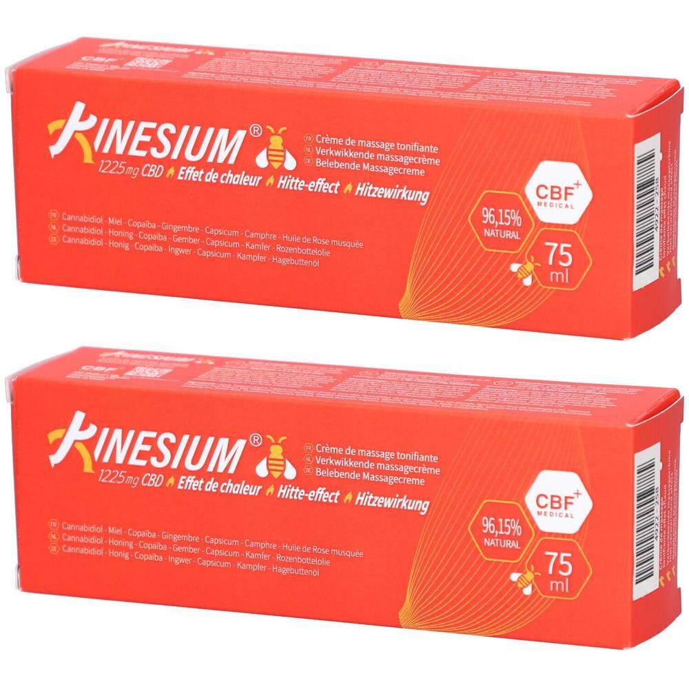Kinesium massagecrème met 1225 mg CBD en verwarmend effect, 75 ml.