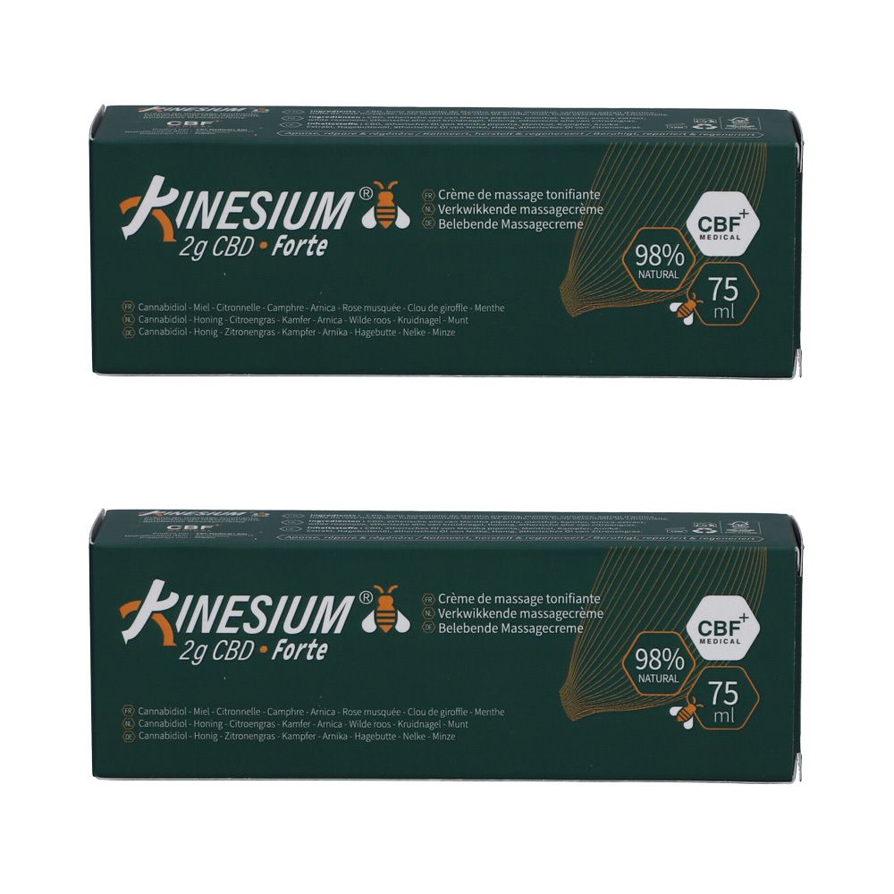Kinesium CBD Forte massagecrème, 75ml, 98% natuurlijk.