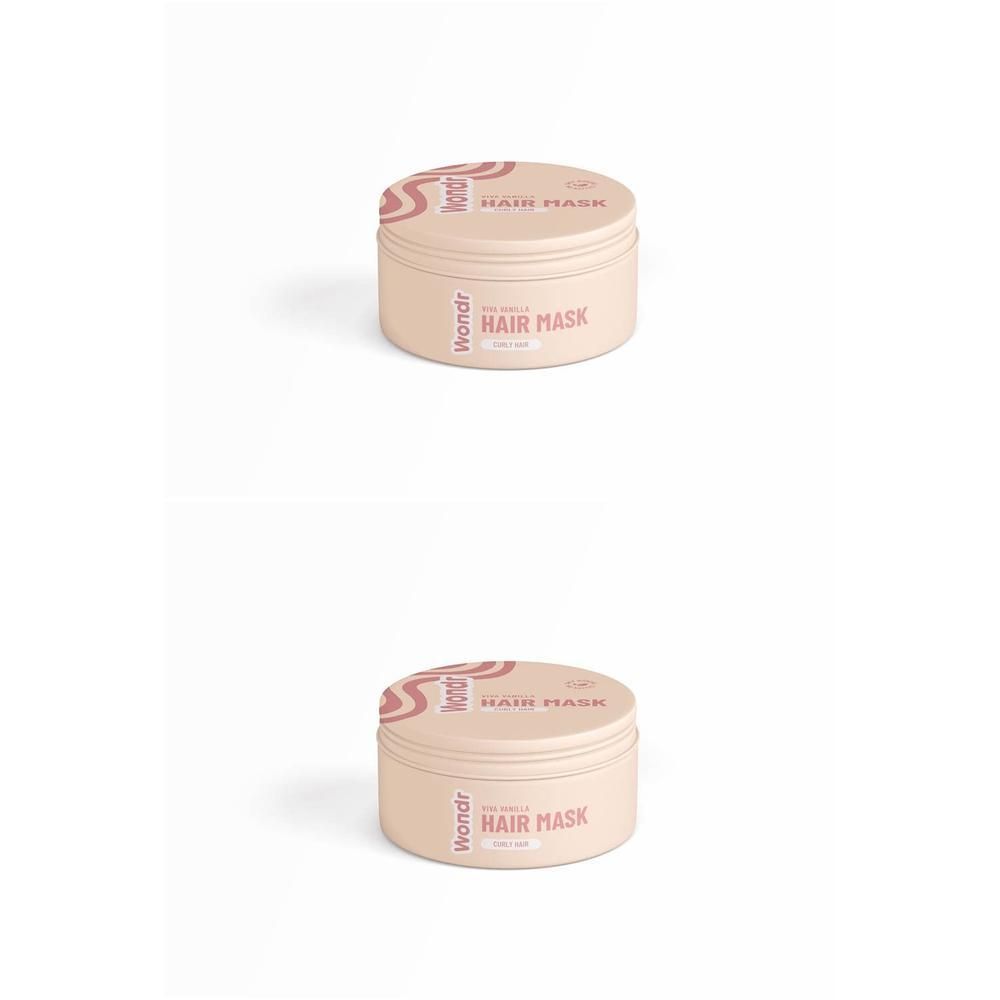 Beige pot met Wondr Viva Vanilla haarmasker.