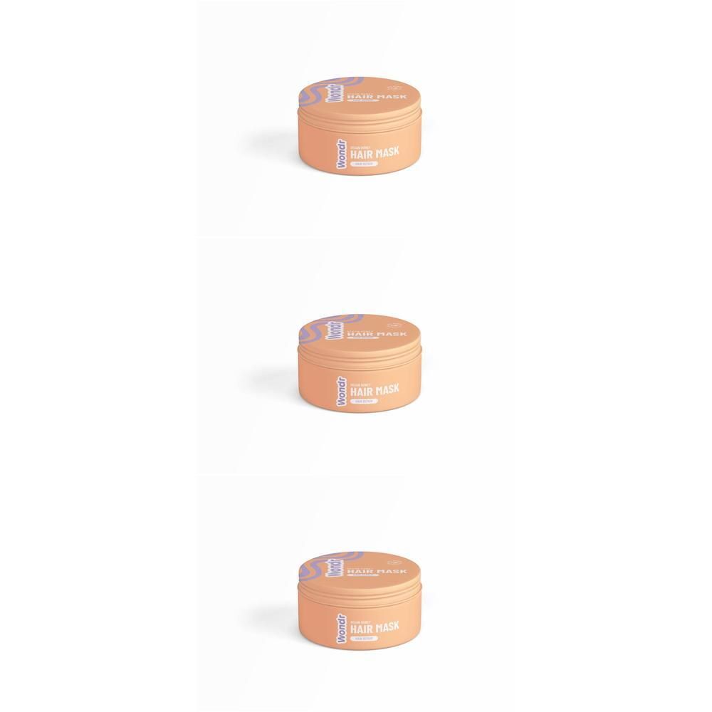 Oranje pot met "HAIR MASK" opschrift.