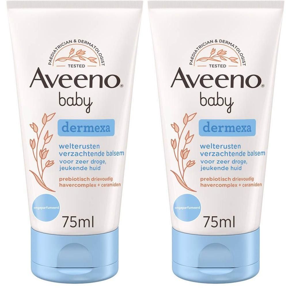 Twee Aveeno Baby Dermexa balsem tubes, 75ml.