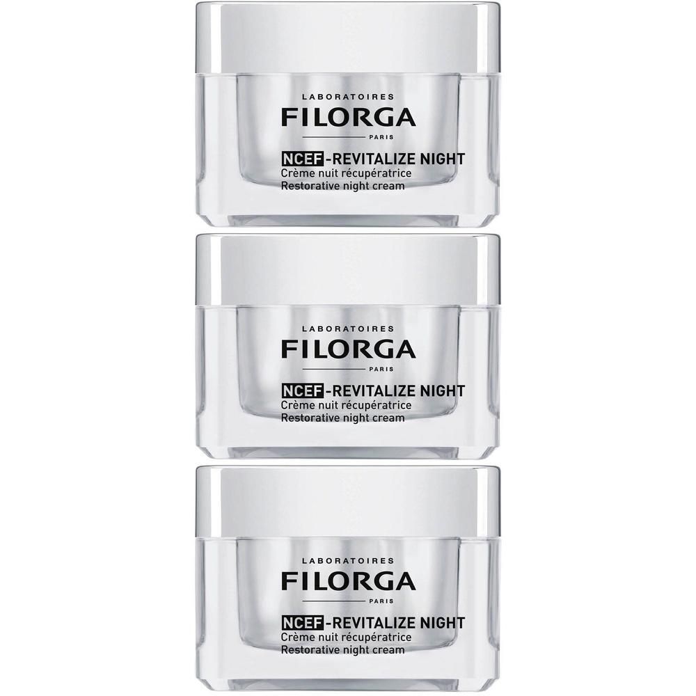 Trois pots de crème nuit Filorga NCEF-REVITALIZE.