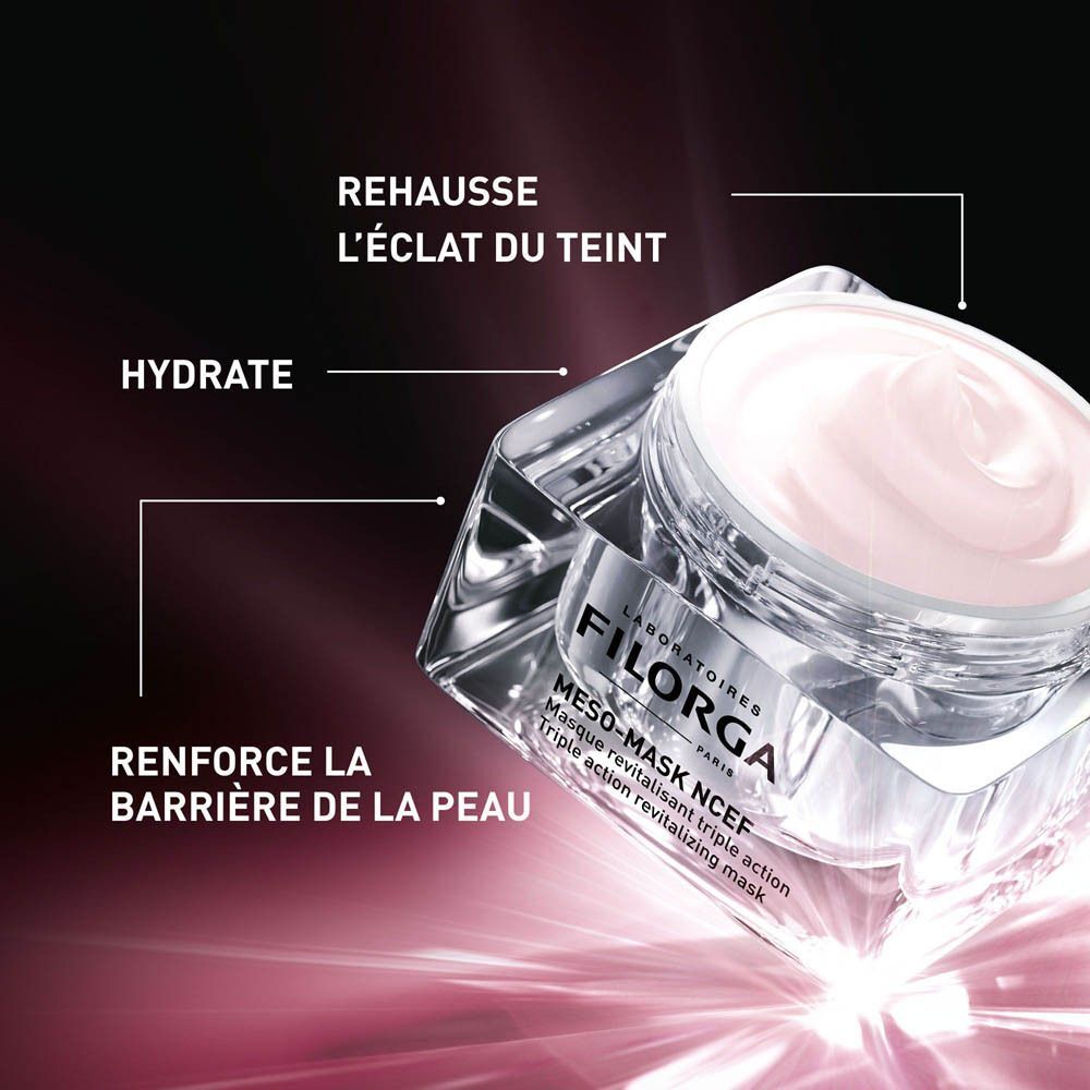 Pot Filorga Meso-Mask NCEF : rehausse l'éclat, hydrate et renforce la barrière cutanée.