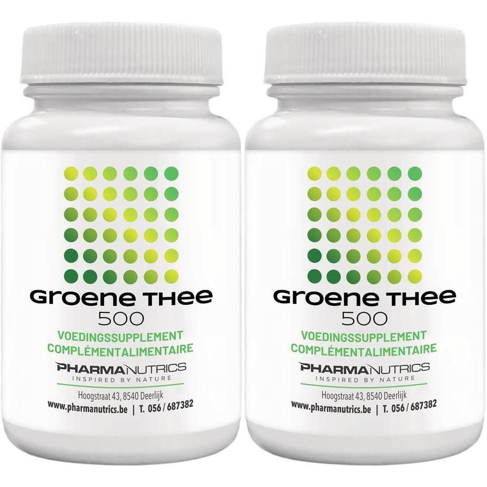 Pharmanutrics Groene Thee 500, 2x 50 capsules. Voedingssupplement.