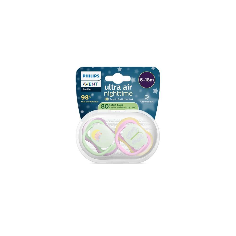 Philips Avent Ultra Air Nighttime fopspenen 6-18m in verpakking.