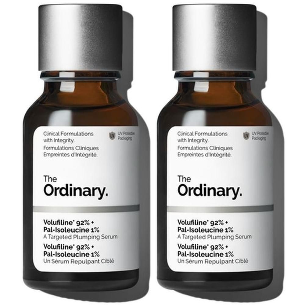 Deux flacons du sérum Volufiline 92% + Pal-Isoleucine 1% de The Ordinary.