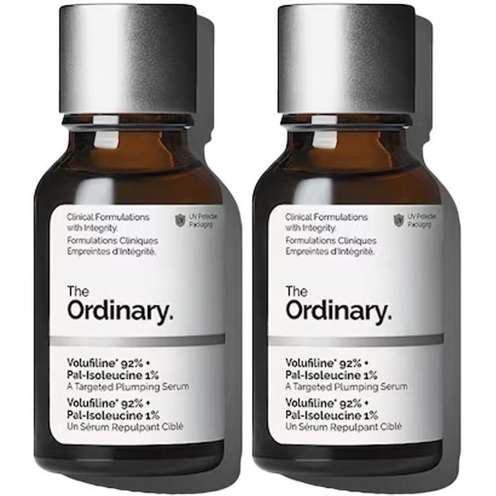 Twee flesjes The Ordinary Volufiline 92% + Pal-Isoleucine 1%.