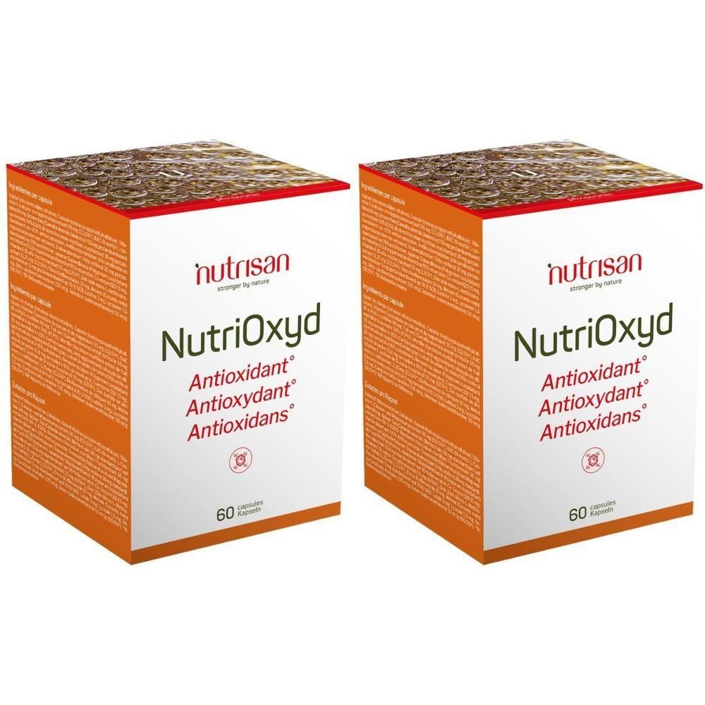 Twee verpakkingen Nutrisan NutriOxyd, 60 capsules per verpakking. Antioxidant.