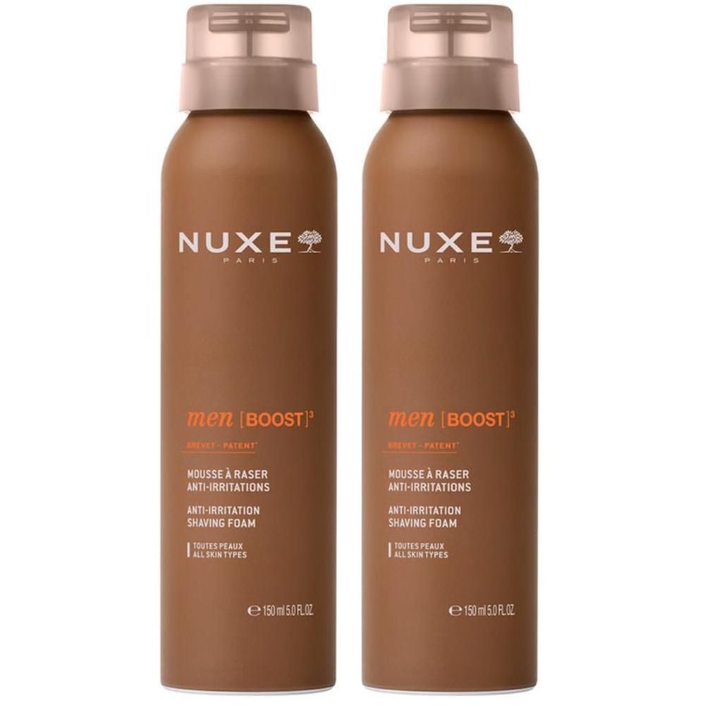 Deux flacons de mousse à raser NUXE Men Boost, 150ml.