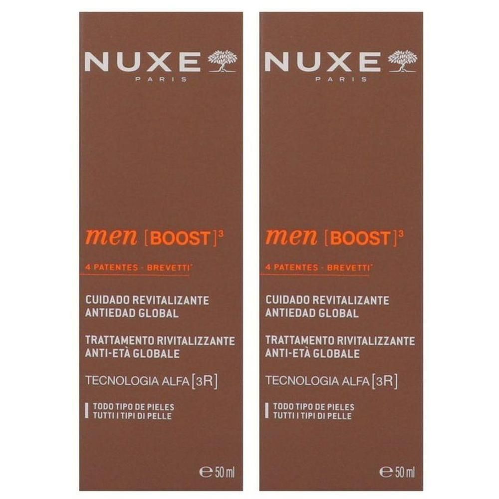 Twee Nuxe Men Boost potten met anti-aging formule. 50ml.