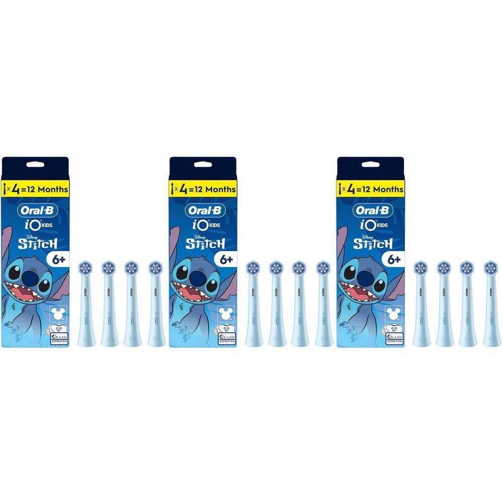 Drie pakken van 4 Oral-B iO Kids opzetborstels, Stitch-design.