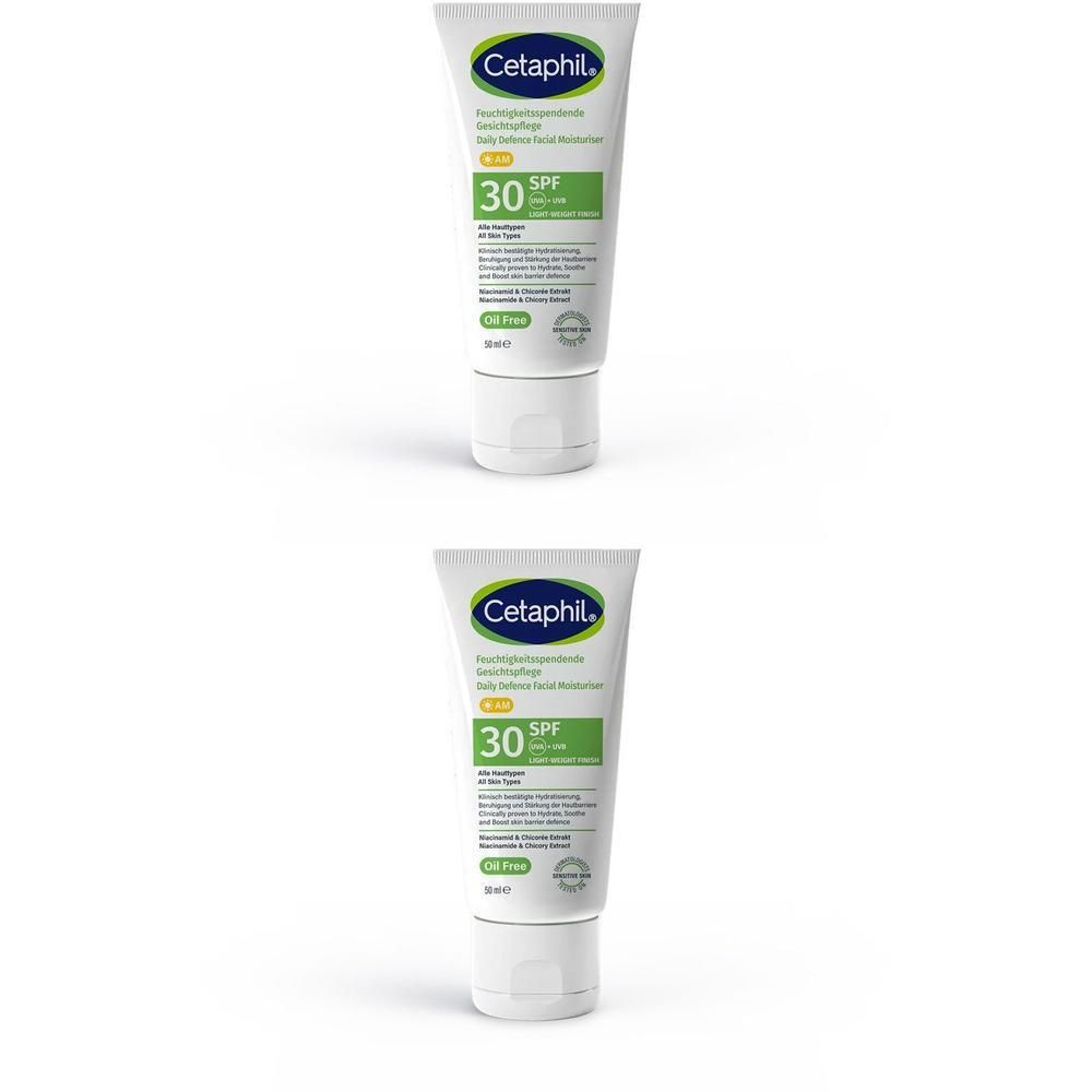 Cetaphil Dagelijkse Gezichtscrème SPF 30, 50ml tube. Biedt dagelijkse bescherming voor het gezicht.