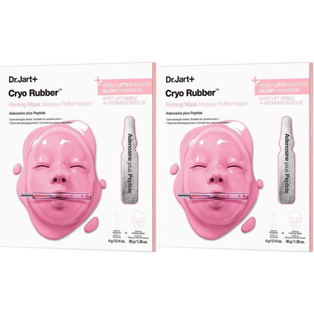 Twee pakken Dr. Jart+ Cryo Rubber™ verstevigend masker met ampul.