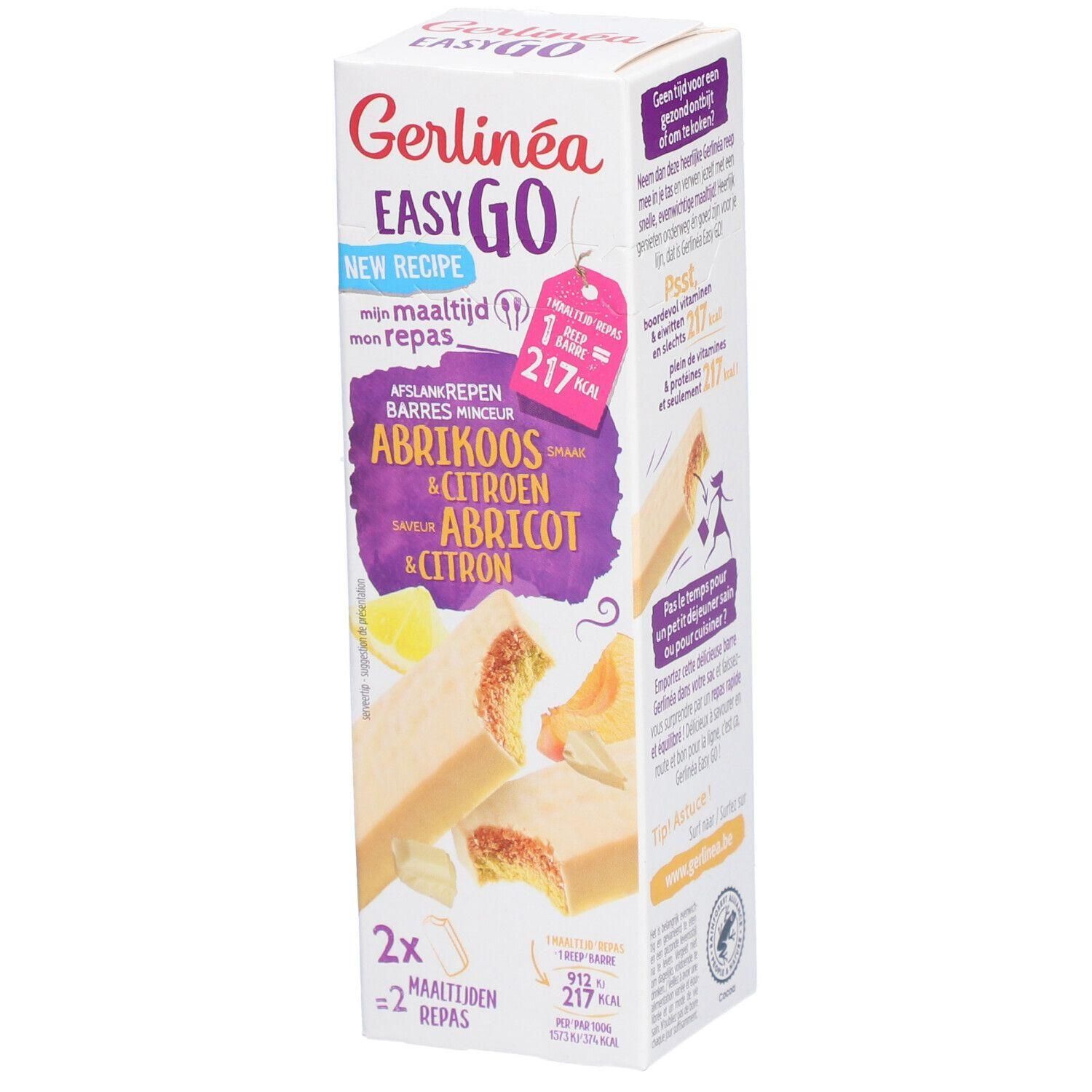 Barres Gerlinéa Easy Go saveur Abricot-Citron, 2 barres.