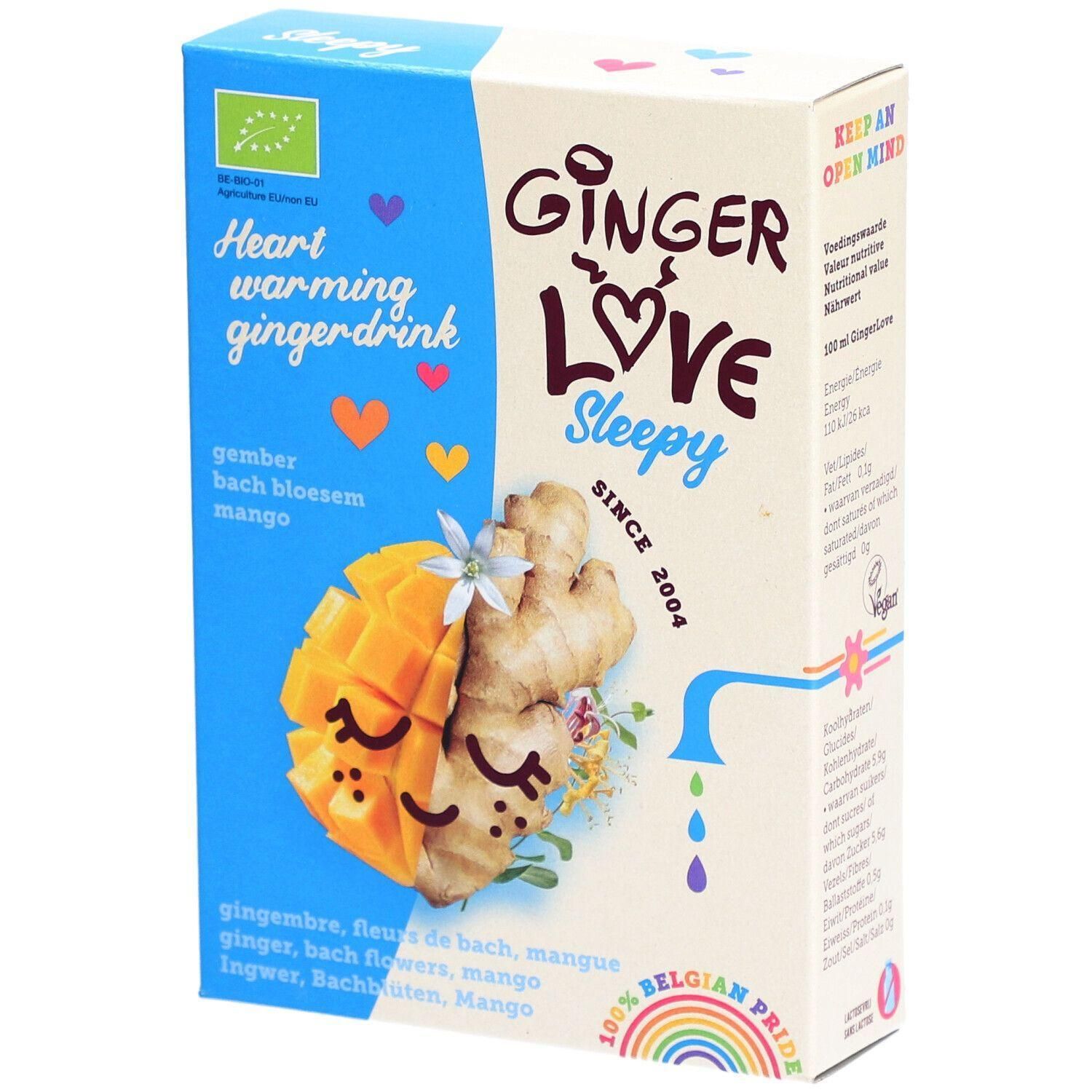 Boisson réconfortante au gingembre, mangue et fleurs de Bach GingerLove Sleepy. Bio.
