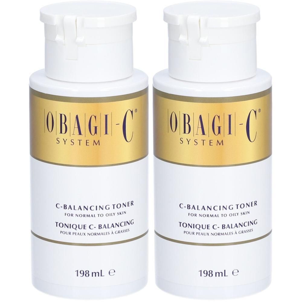 Deux flacons de Obagi-C C-Balancing Toner pour peaux normales à grasses, 198 ml chacun.