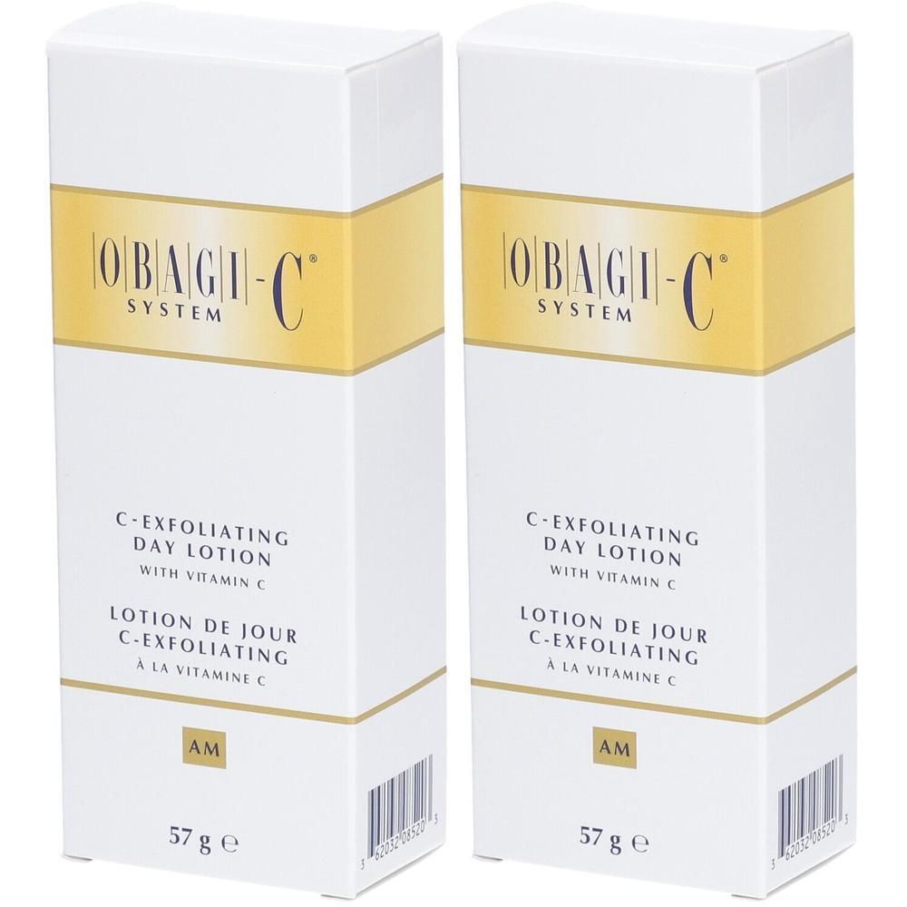 Deux boîtes de OBAGI-C C-Exfoliating Day Lotion avec Vitamine C, 57g.
