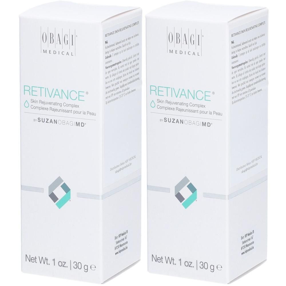 Deux boîtes Obagi Medical Retivance Skin Rejuvenating Complex, 30g chacune.