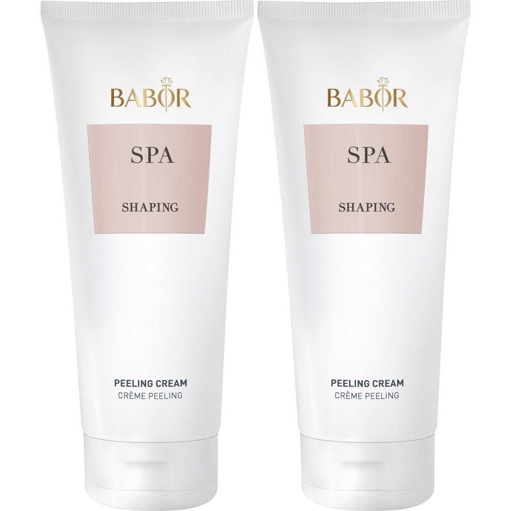 Deux tubes blancs de BABOR Spa Shaping Crème Peeling.