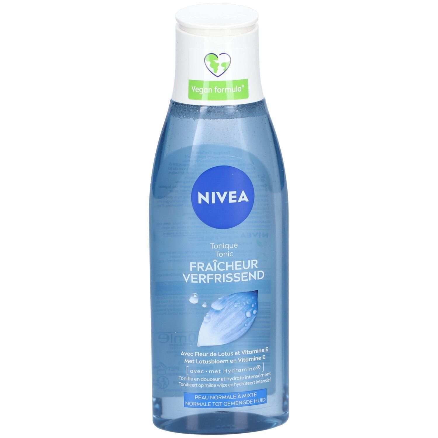 Nivea Tonique Fraîcheur avec Fleur de Lotus et Vitamine E. Formule végane.