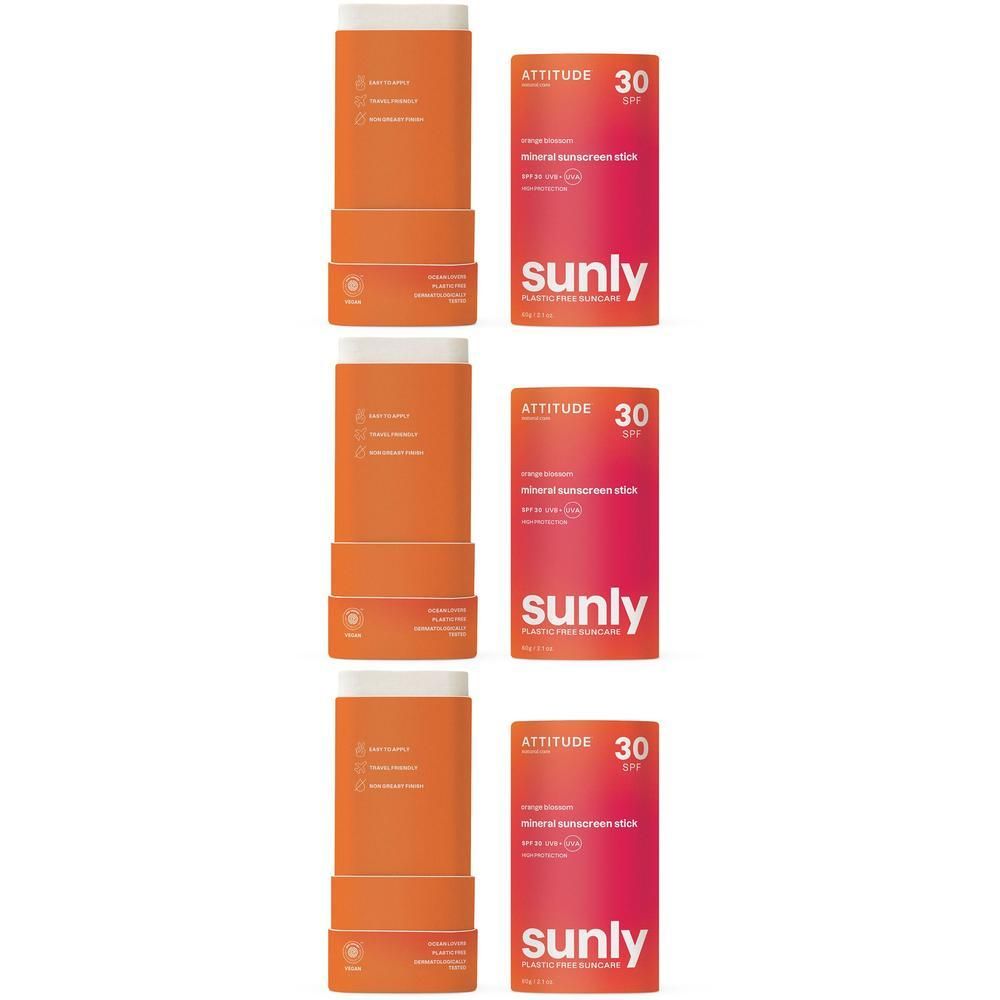 ATTITUDE Sunly Bâton Solaire LSF 30, minéral, parfumé.