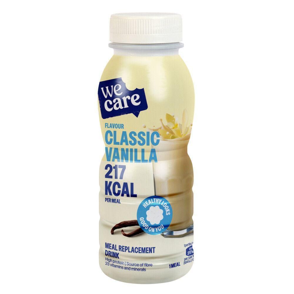 We Care Classic Vanilla Maaltijdvervangende drank, 217 kcal per maaltijd.
