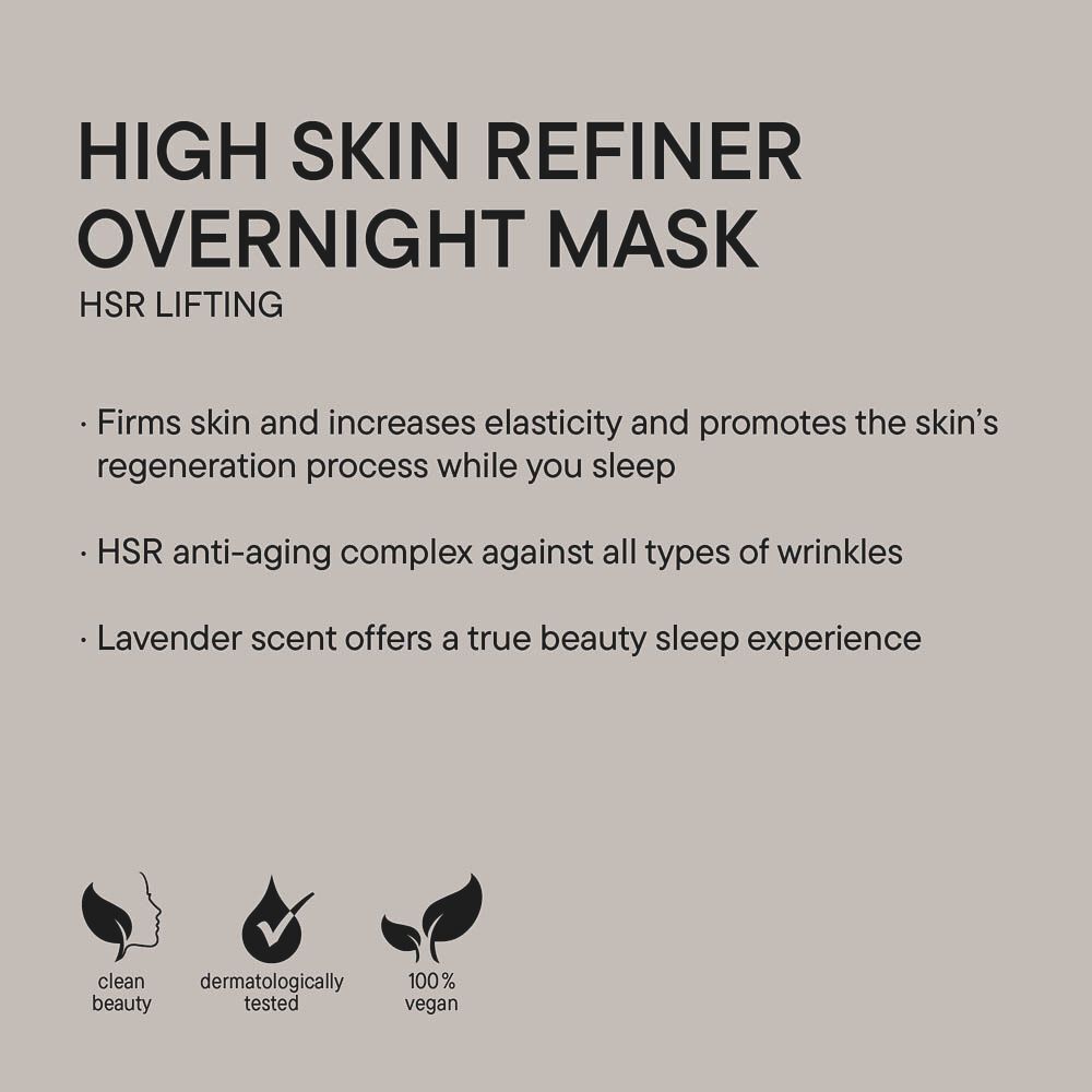 Informations sur le masque de nuit BABOR High Skin Refiner, végan.