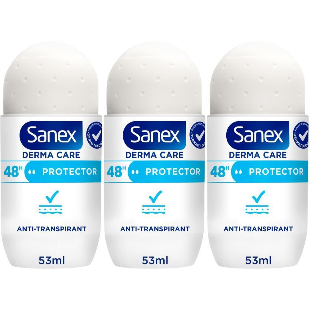 Trois déodorants Sanex Dermo Protector bille, 53ml chacun.