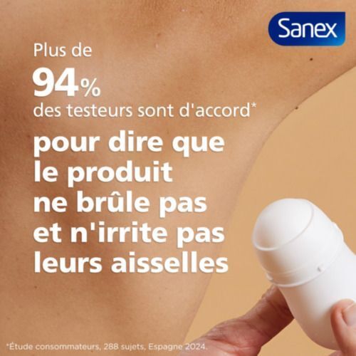 Sanex: Plus de 94% des testeurs confirment aucun brûlure ni irritation.