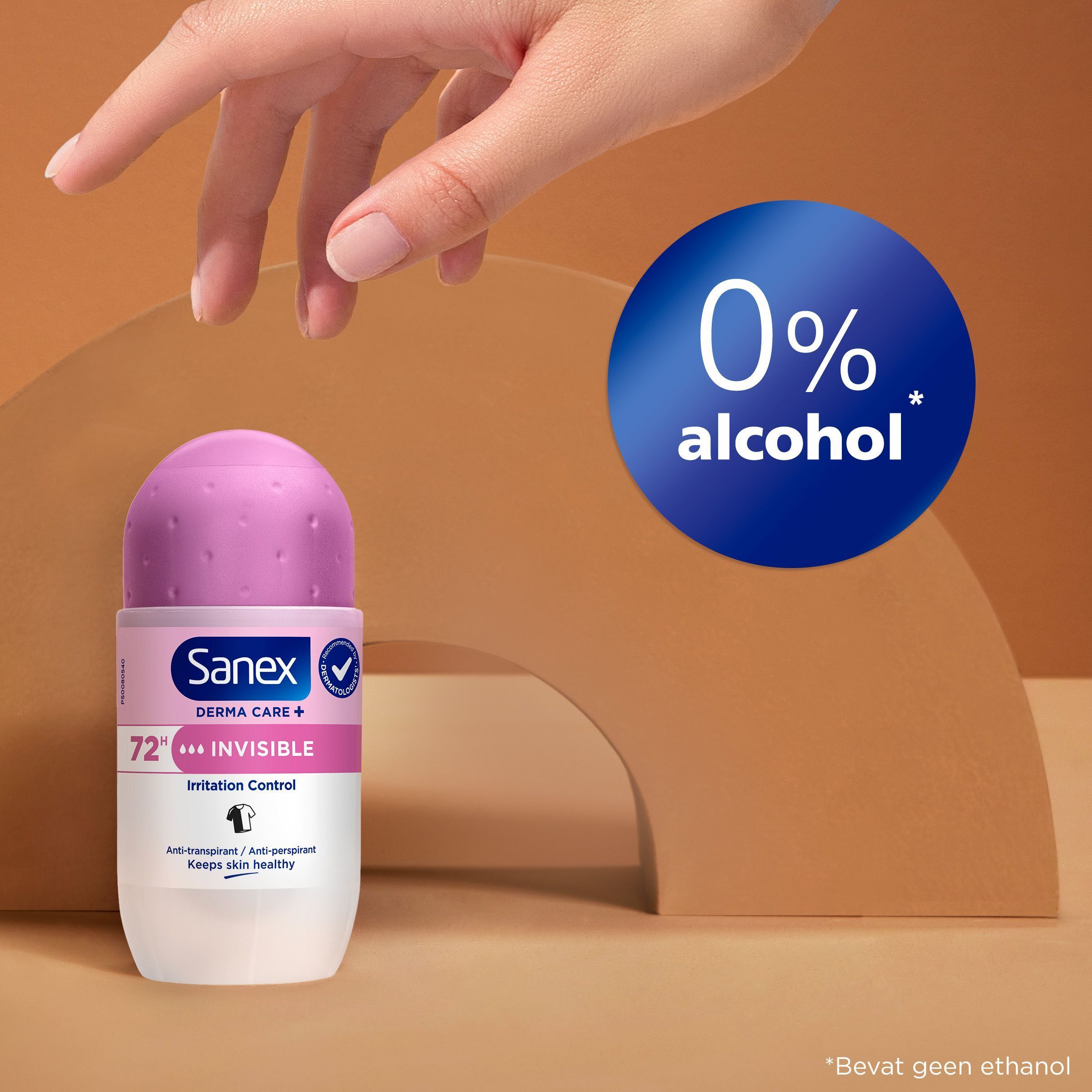 Sanex Derma Care+ Invisible: 0% alcohol.